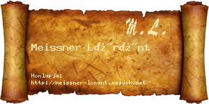 Meissner Lóránt névjegykártya
